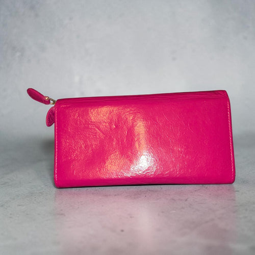 Balenciaga Giant 12 Gold City Continental Wallet Magenta Pink Lambskin