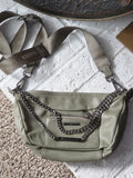Steve Madden Sage Olive Green Like new Convertible Cross body chain strap